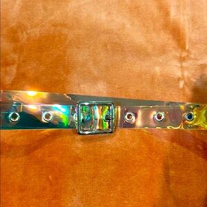 EUC Holographic Belt with Silver Buckle